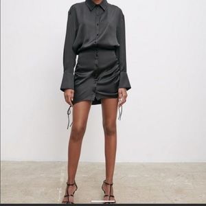 Zara Draped Satin Effect Dress